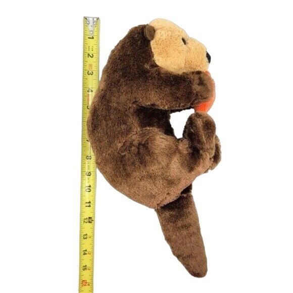 Unipak Realistic Otter Plush Brown 15" Sparkly Orange Sea Star 2014 Hang Tag - Picture 11 of 11